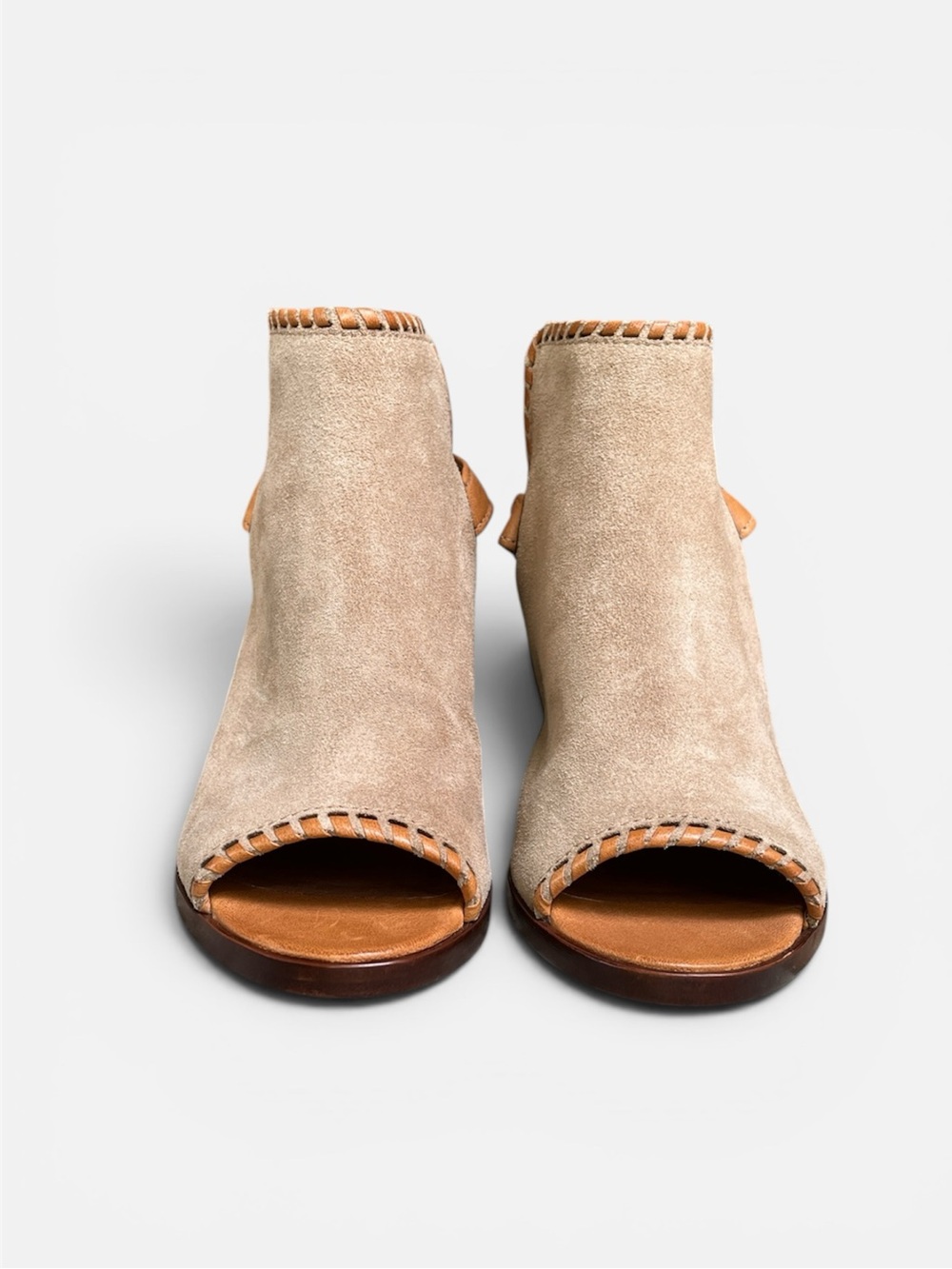 Frye Dani Shield Whipstitch Mule in Beige Suede Women's Size 7 1/2 - Picture 3 of 10